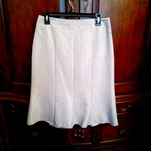 Laura Women's Light Grey Summer Weight Fit And Flare Skirt Fits Medium